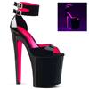Pleaser - XTREME875TT Sandale à bride à la cheville, Pole dance chaussures - Chaussures de pole dance - Noir/Rose Product image